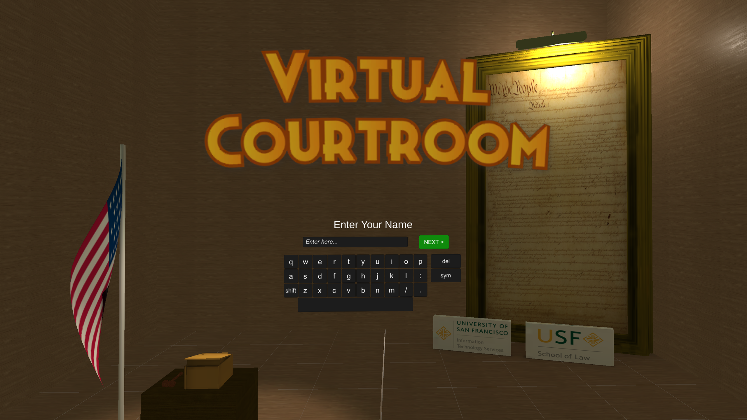 Virtual Courtroom, View from the entrance